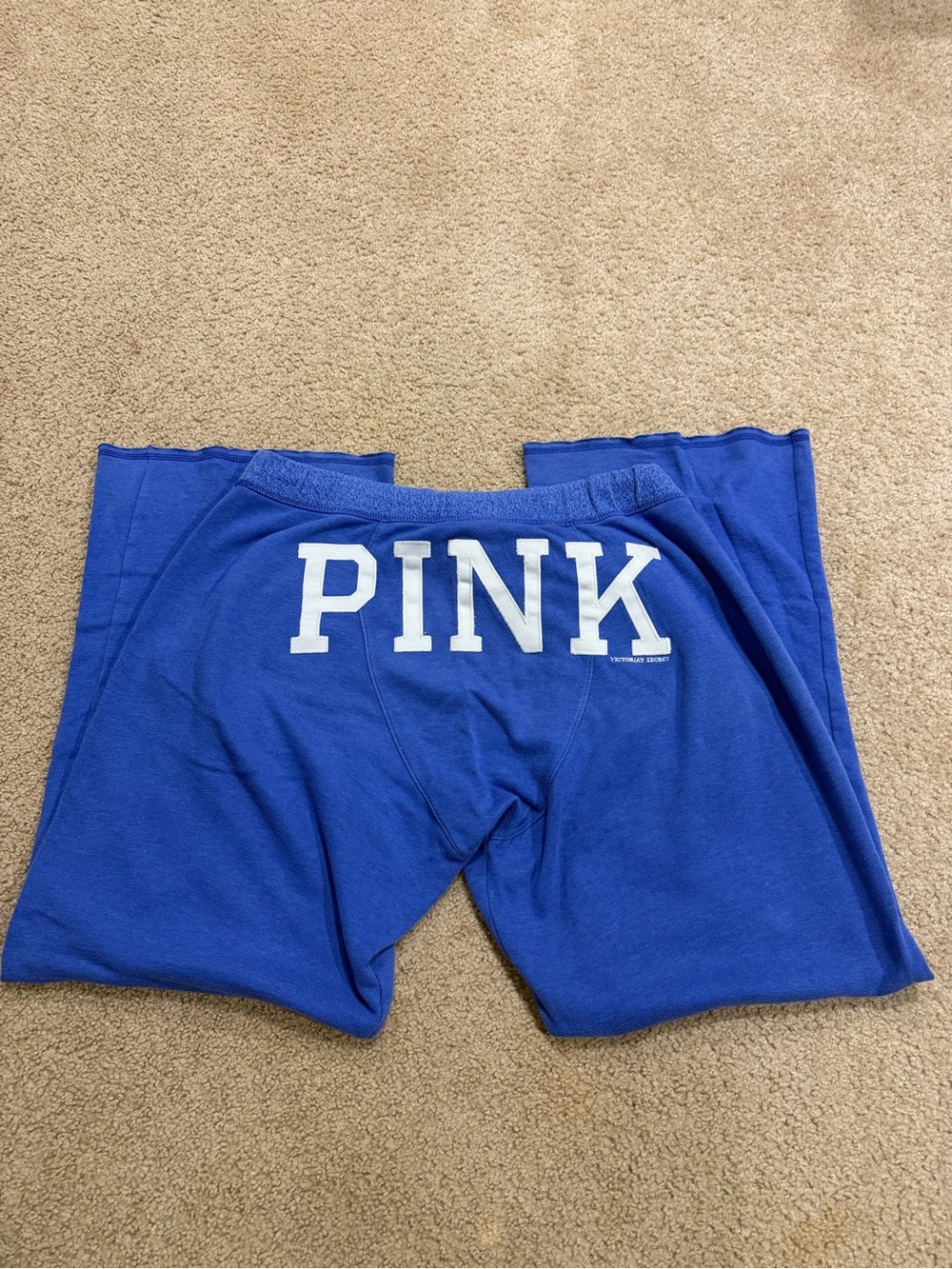 Victoria's Secret Blue Women’s Sweatpants with White Drawstring - Picture 4 of 5